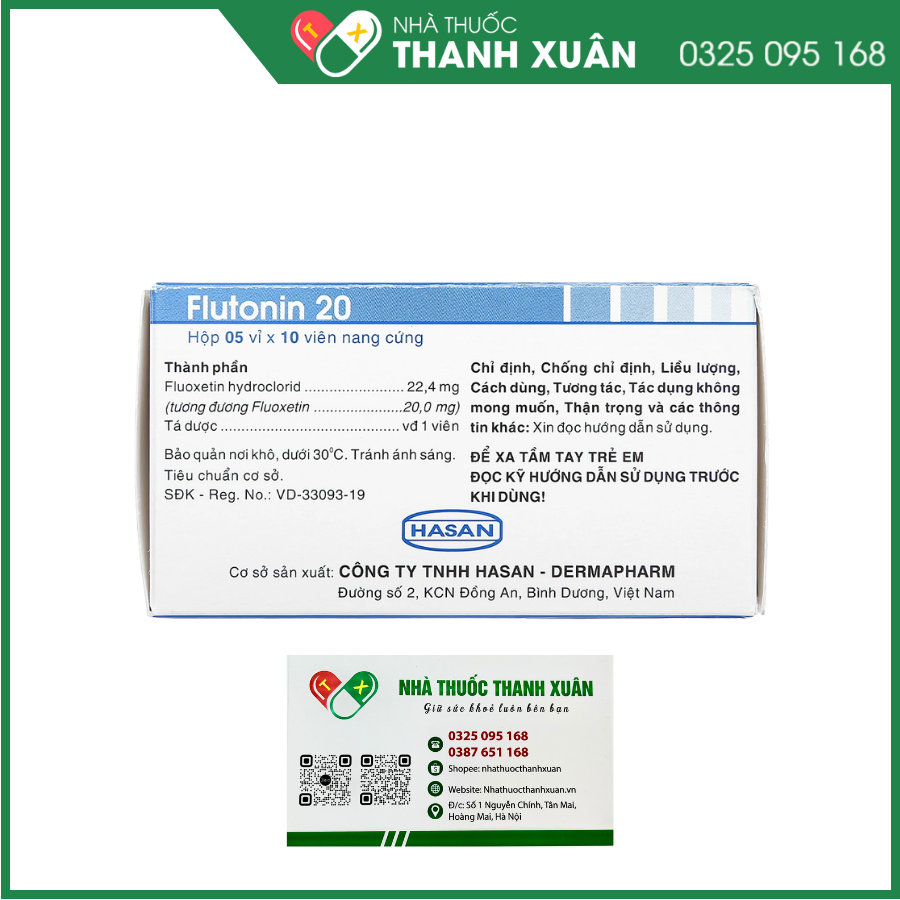Flutonin 20 điều trị trầm cảm, rối loạn lưỡng cực